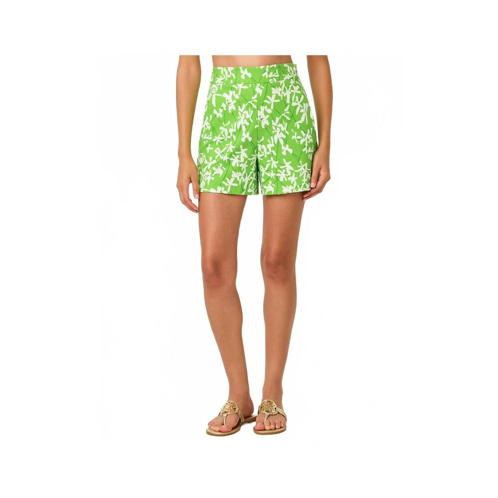 NEW LILLY PULITZER sarissa pull-on stretch shorts in crocodile green liza - Picture 4 of 7